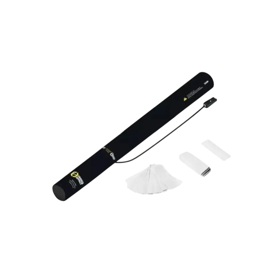 Elektrisk konfettikanon 40 cm - hvid