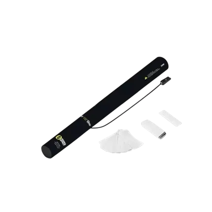 Elektrisk konfettikanon 40 cm - hvid