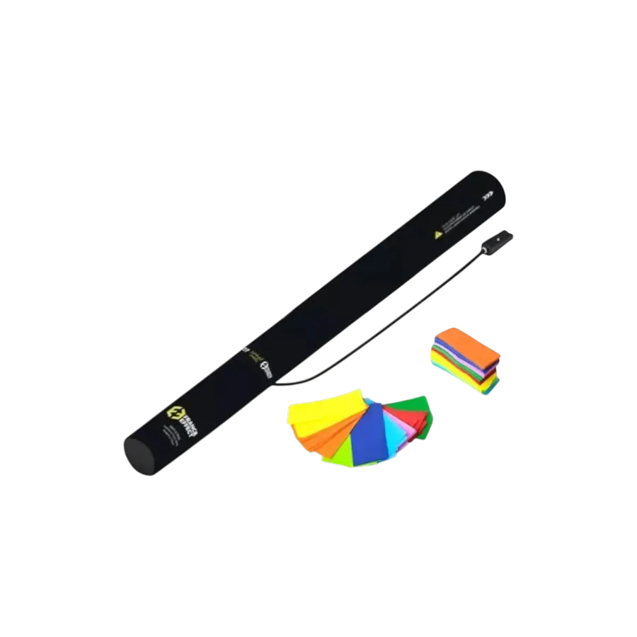 Elektrisk konfettikanon 40 cm - flerfarvet