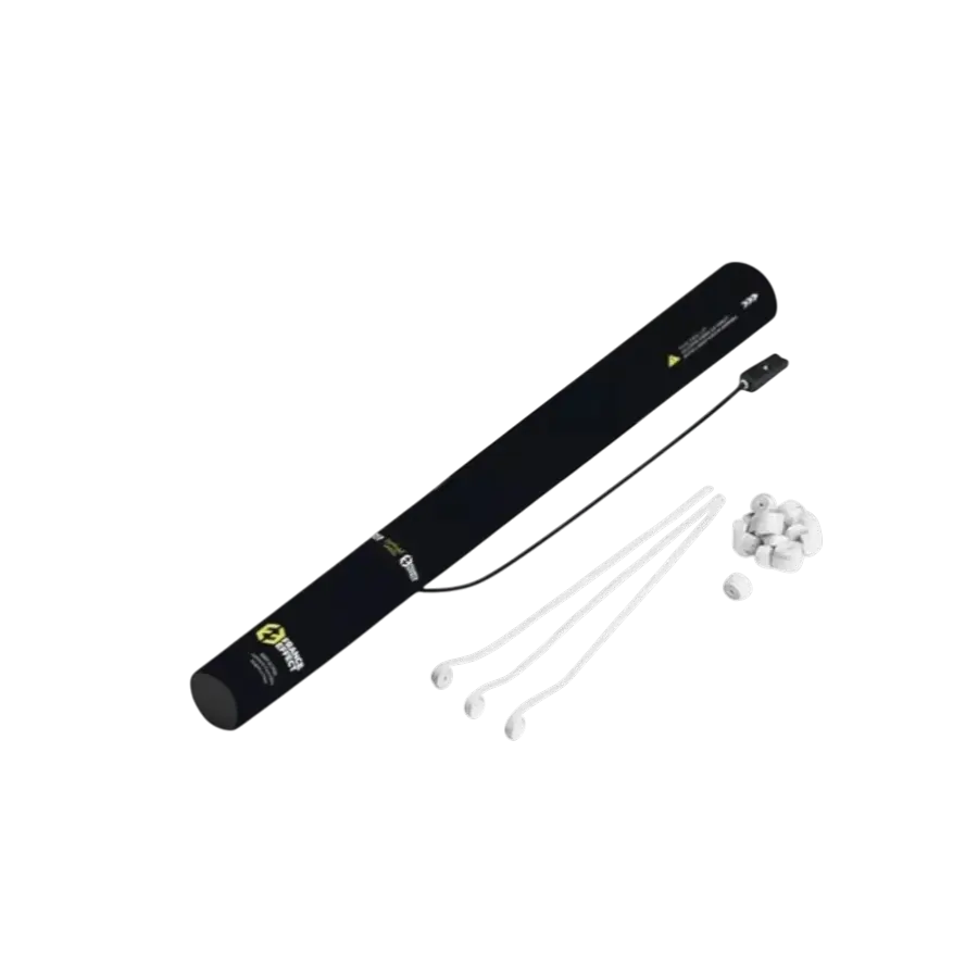 Elektrisk konfettikanon 40 cm - Streamer hvid