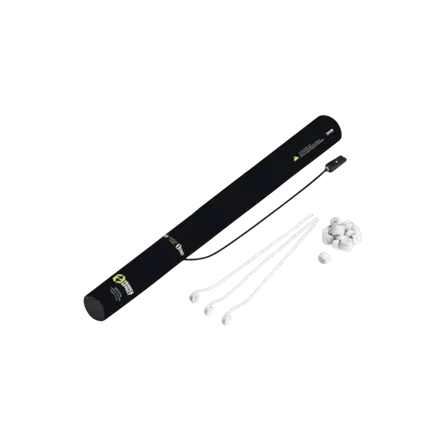 Elektrisk konfettikanon 40 cm - Streamer hvid