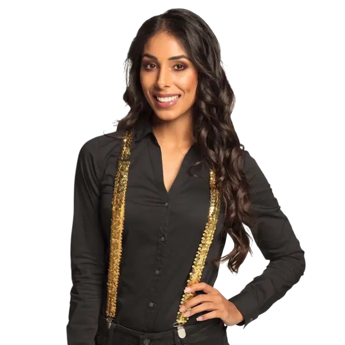 Stropper med guldpailletter