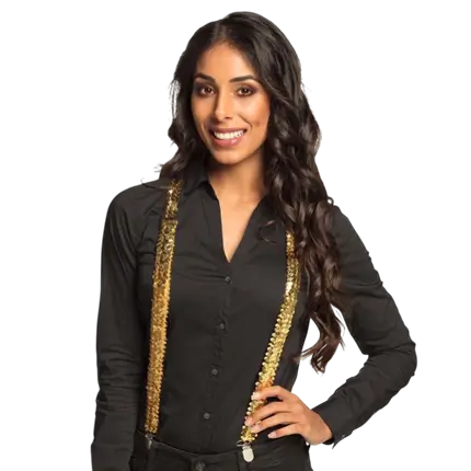 Stropper med guldpailletter