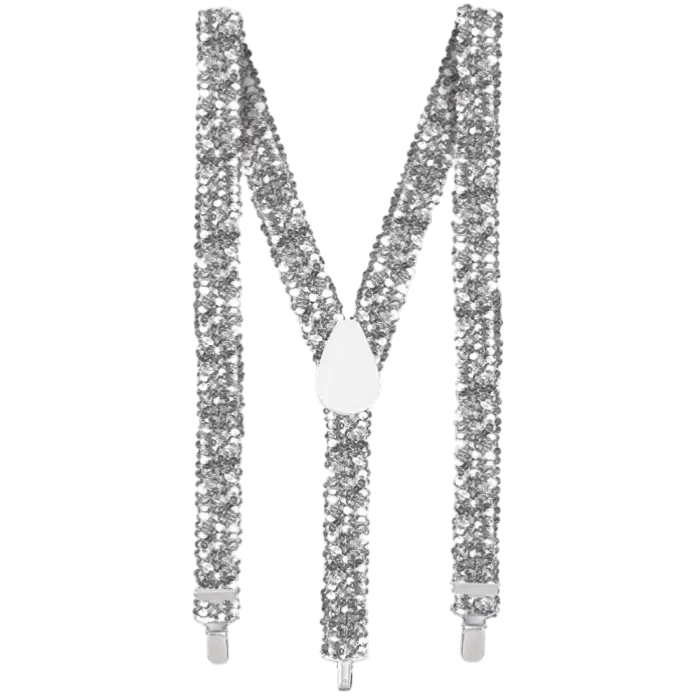 Sølvfarvede pailletstropper