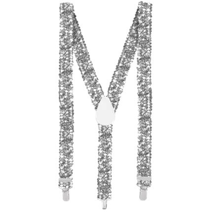 Sølvfarvede pailletstropper