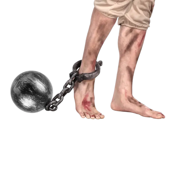 Fange med kugle og kæde 53 cm