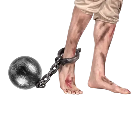 Fange med kugle og kæde 53 cm