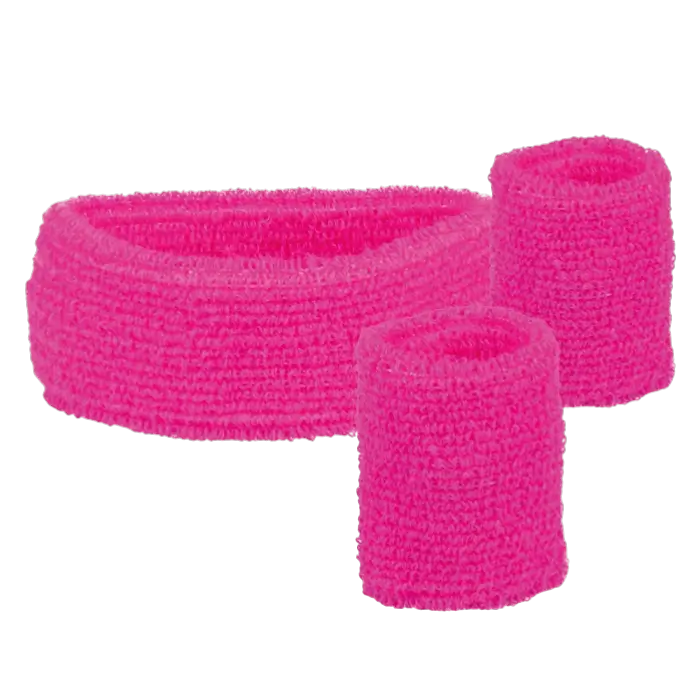 Sæt med 3 fluorescerende pink håndklædepandebånd