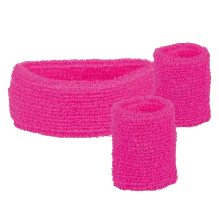 Sæt med 3 fluorescerende pink håndklædepandebånd