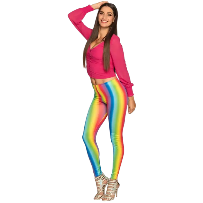 Regnbue-leggings (M)