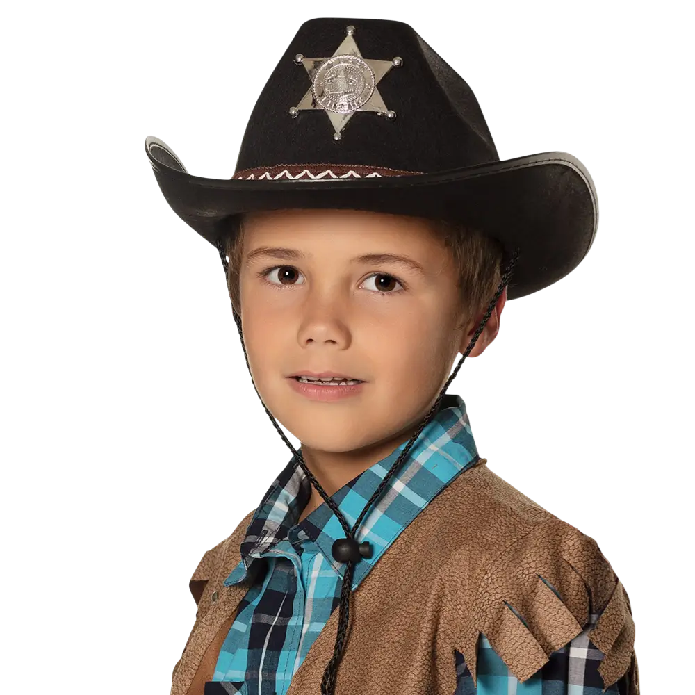 Sortiment af sherif-cowboyhatte til børn
