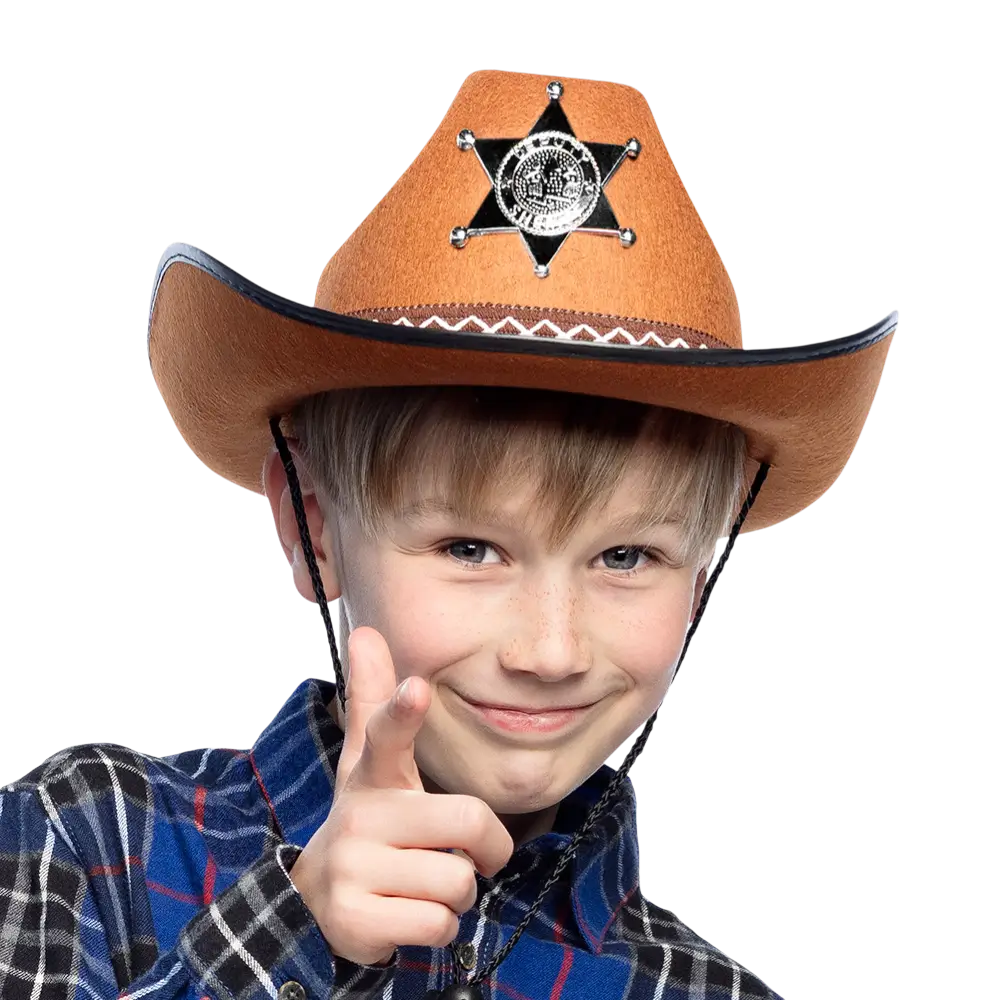 Sortiment af sherif-cowboyhatte til børn