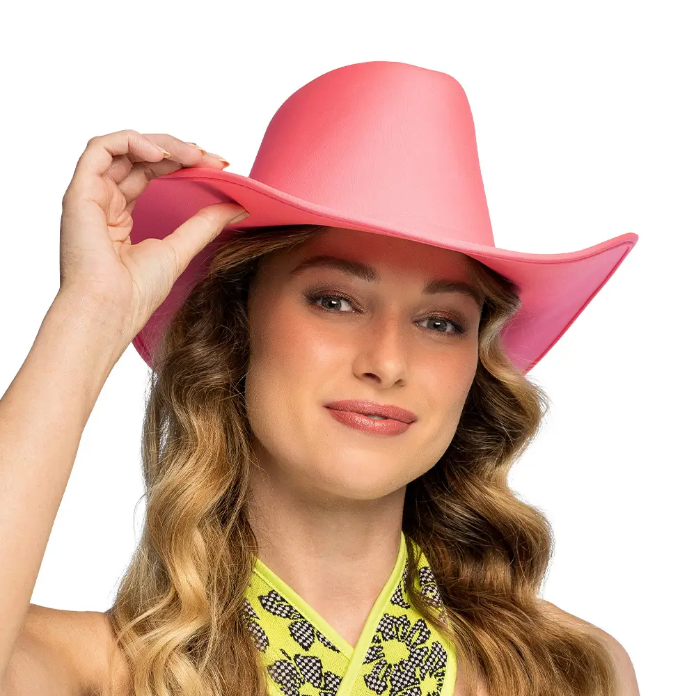 Cowboyhat med frynser til udklædning “Blaze” – Neonpink