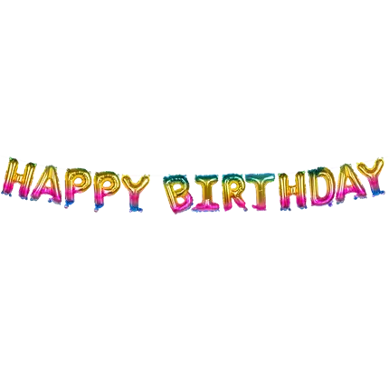 Happy birthday' ballonguirlande i aluminium