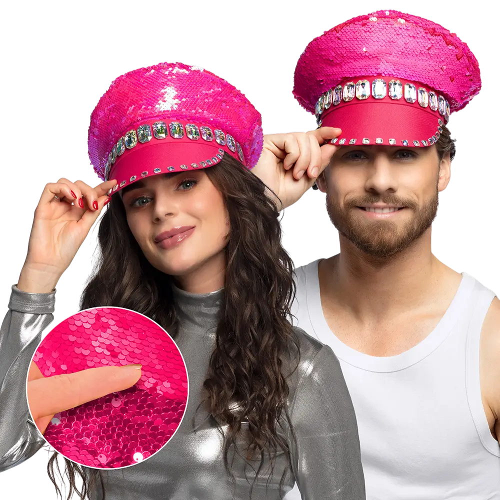 Sandfarvet lyserød kasket