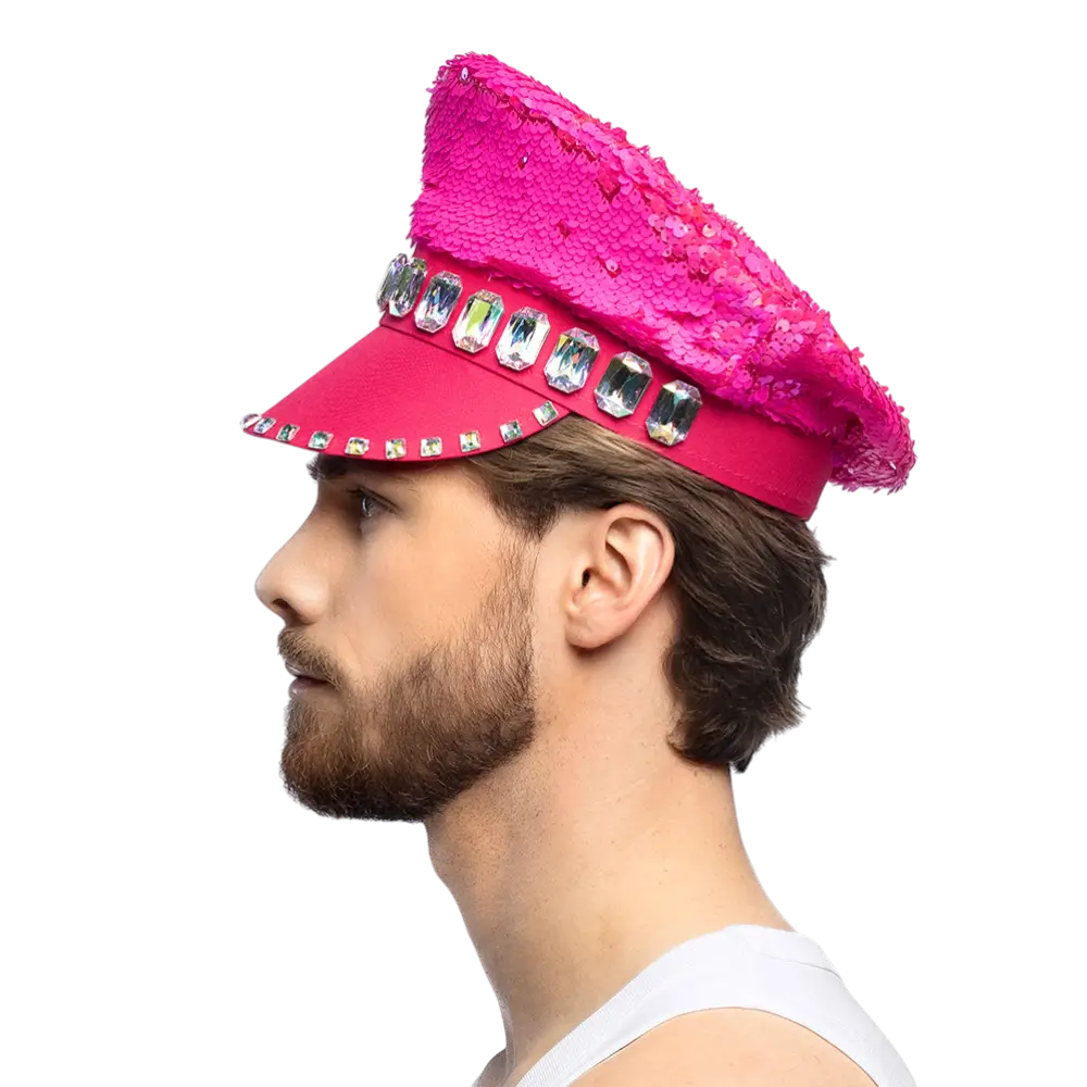 Sandfarvet lyserød kasket