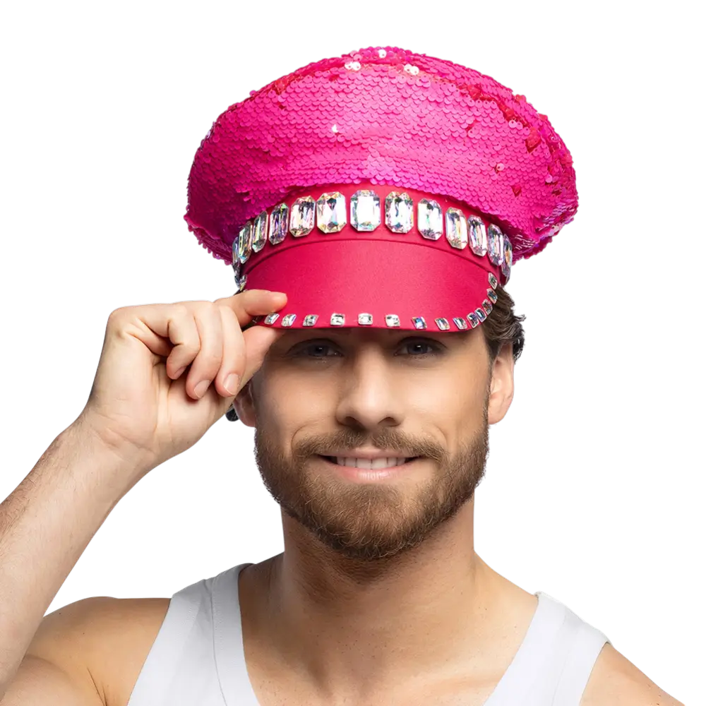 Sandfarvet lyserød kasket