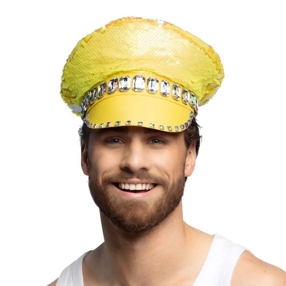 Sandfarvet slikgul hætte