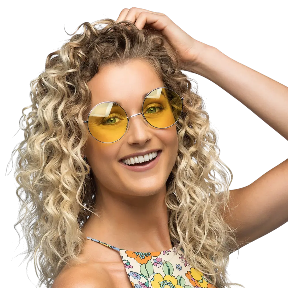 Hippie XL festbrille gul