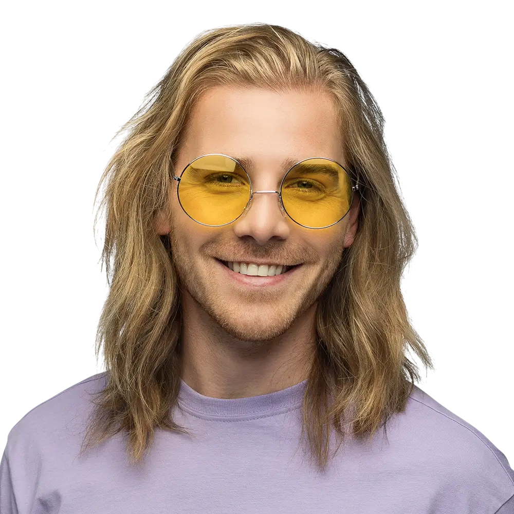Hippie XL festbrille gul