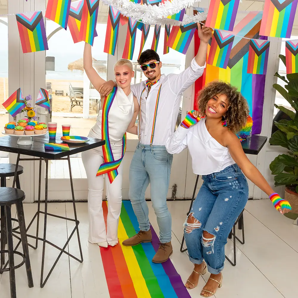 Sæt med 8 Rainbow-paptallerkener 23 cm