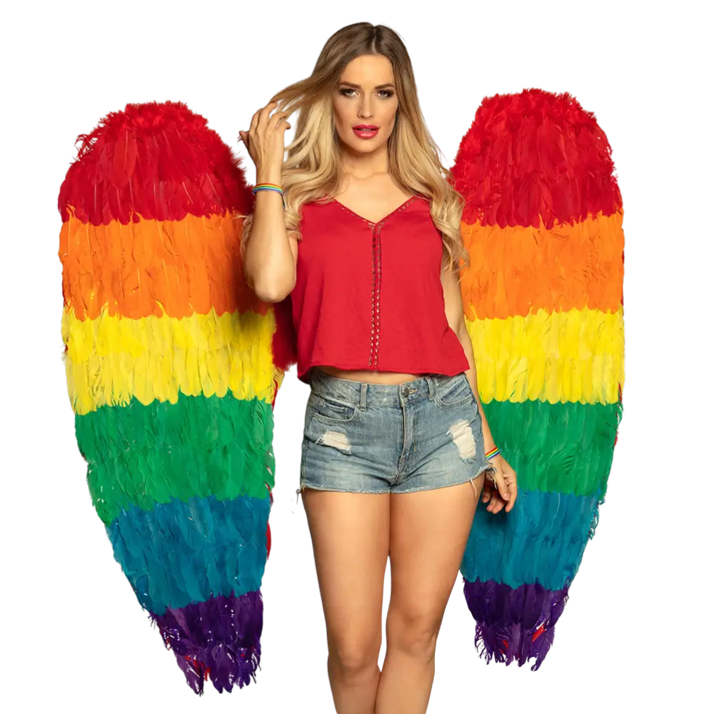 Englevinger Celina regnbue 120x120cm