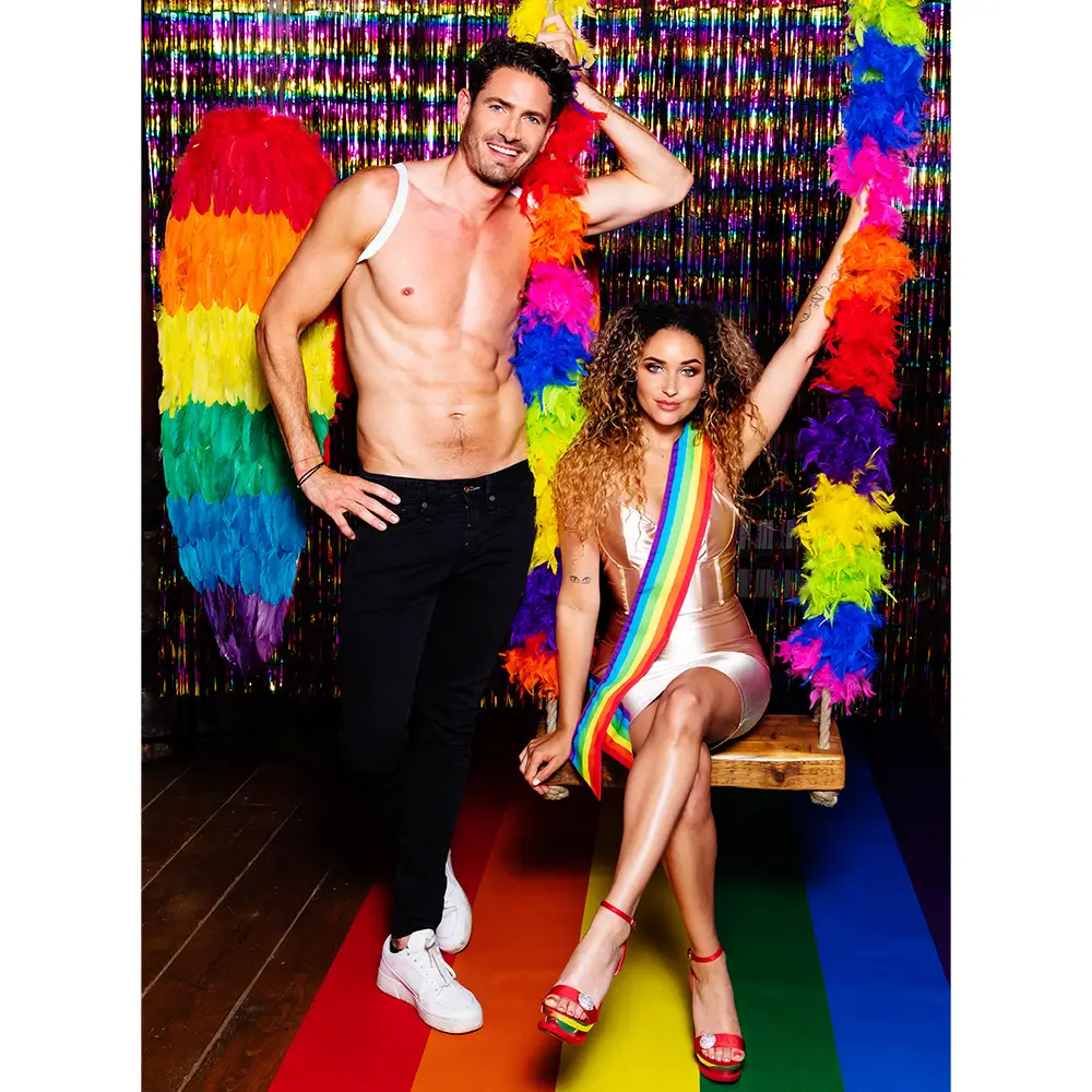 Englevinger Celina regnbue 120x120cm