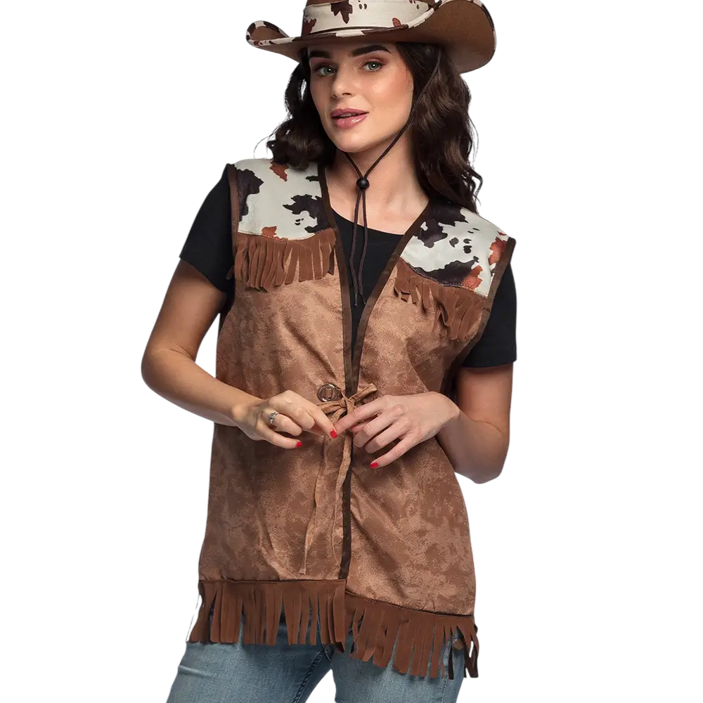 Brun western-vest (M)