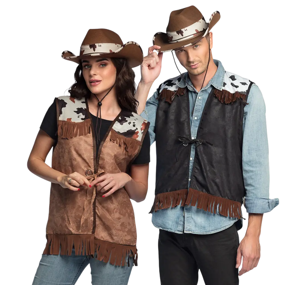 Brun western-vest (M)