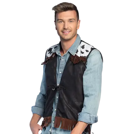 Sort western-vest (L/XL)