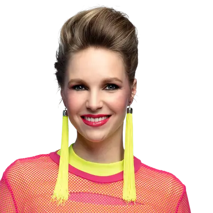 Et par neongule Festival-øreringe