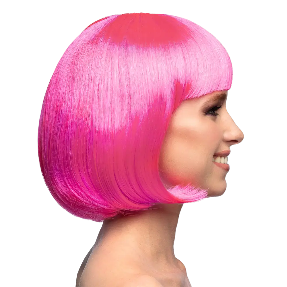 Fluorescerende pink Cabaret-paryk