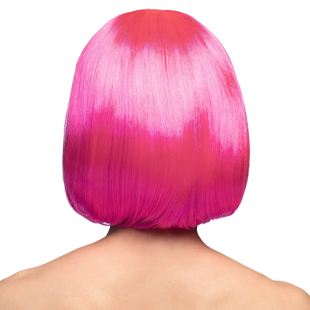 Fluorescerende pink Cabaret-paryk