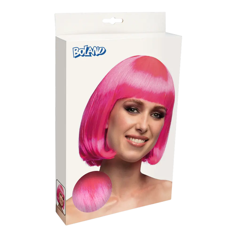 Fluorescerende pink Cabaret-paryk