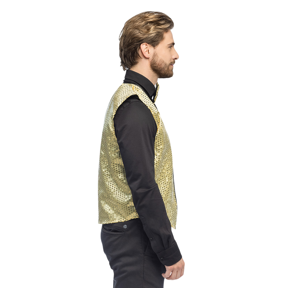 Pailletvest og butterfly “Spangles” – Størrelse M/L – Guld