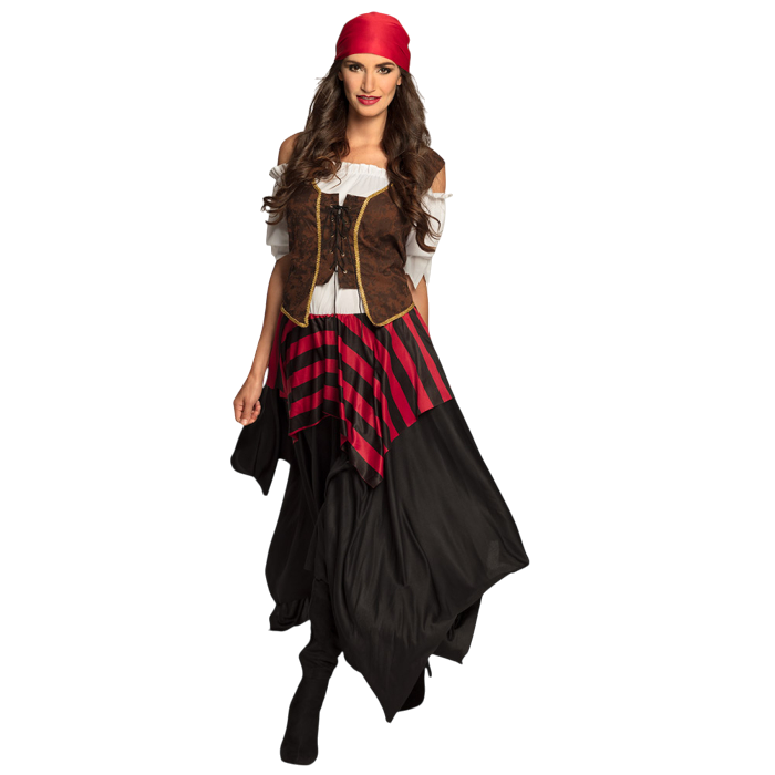 "Tornado" piratkostume til kvinder - Korsetkjole i piratstil - Størrelse 40/42