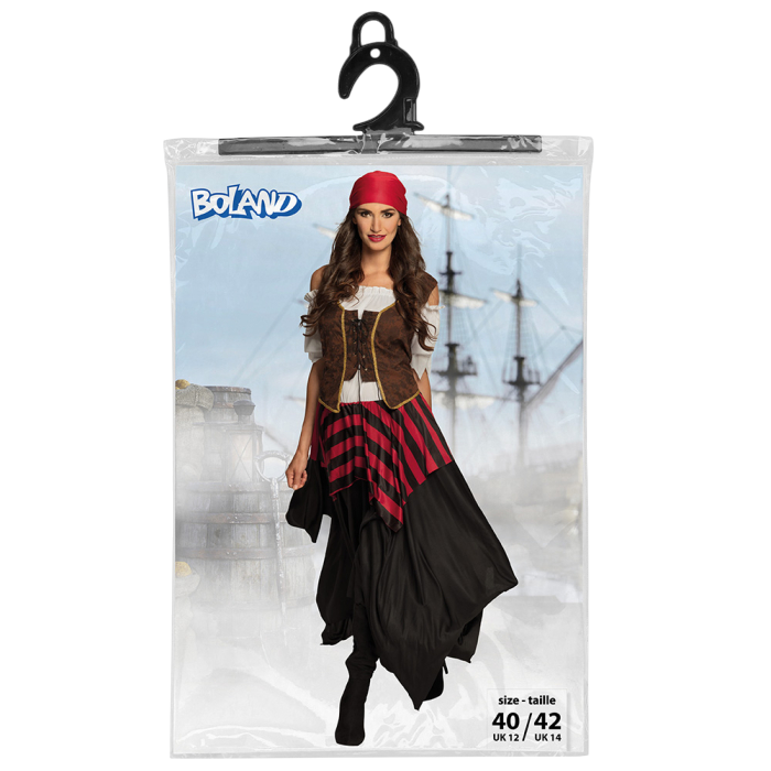 "Tornado" piratkostume til kvinder - Korsetkjole i piratstil - Størrelse 40/42