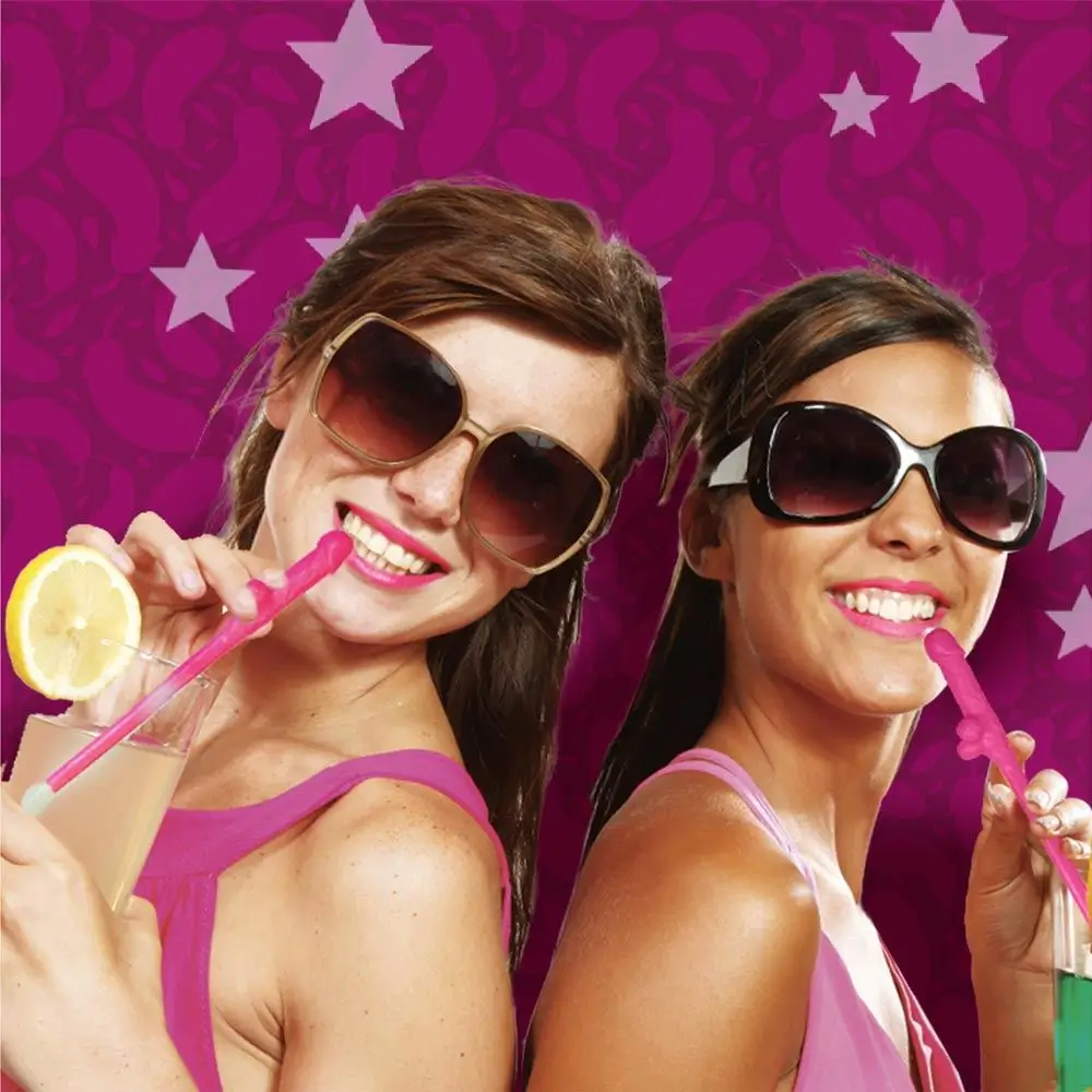 Pakke med 10 Zizi sugerør - tilbehør til voksenfødselsdag og EVP