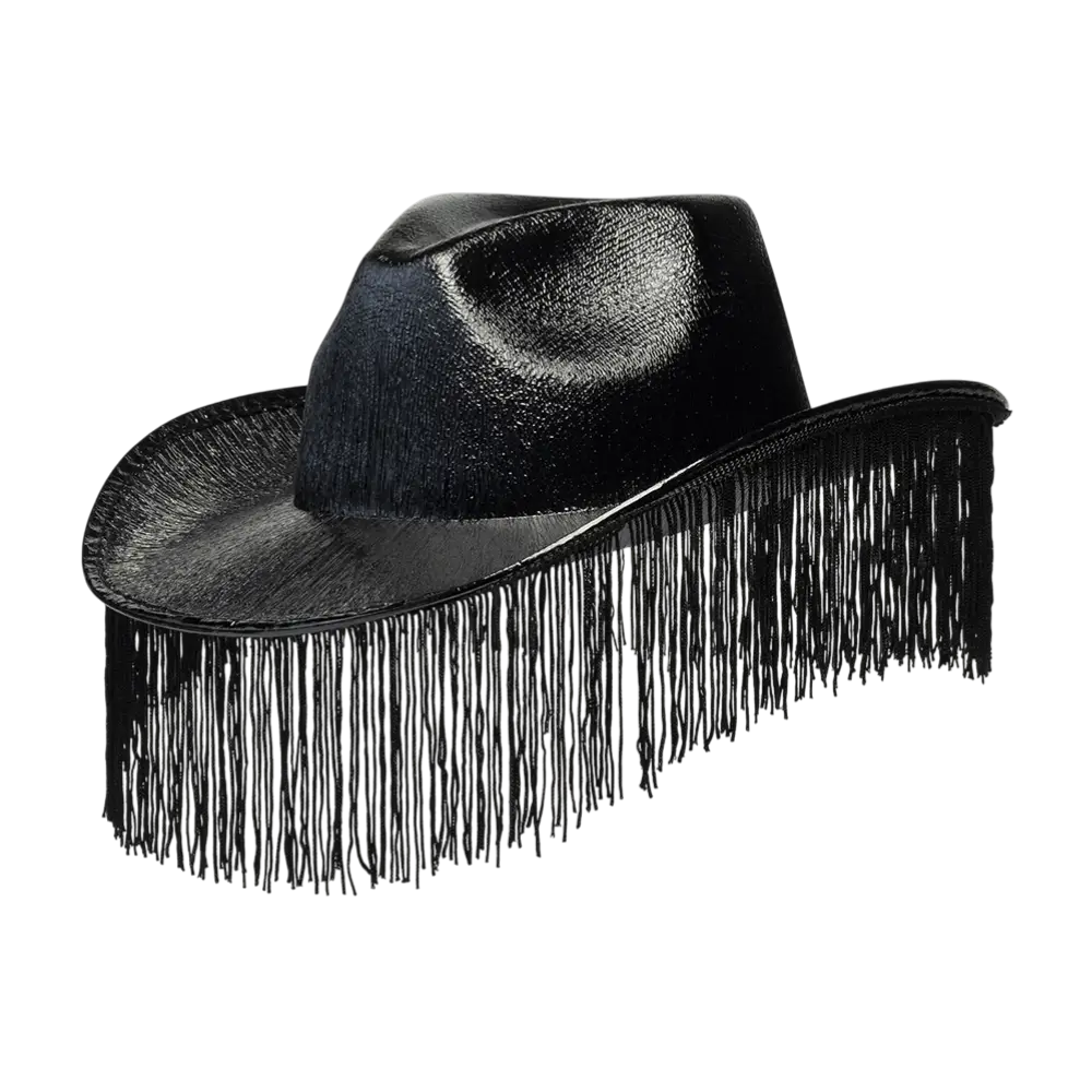 Fabulous" cowboyhat med frynser - Sort