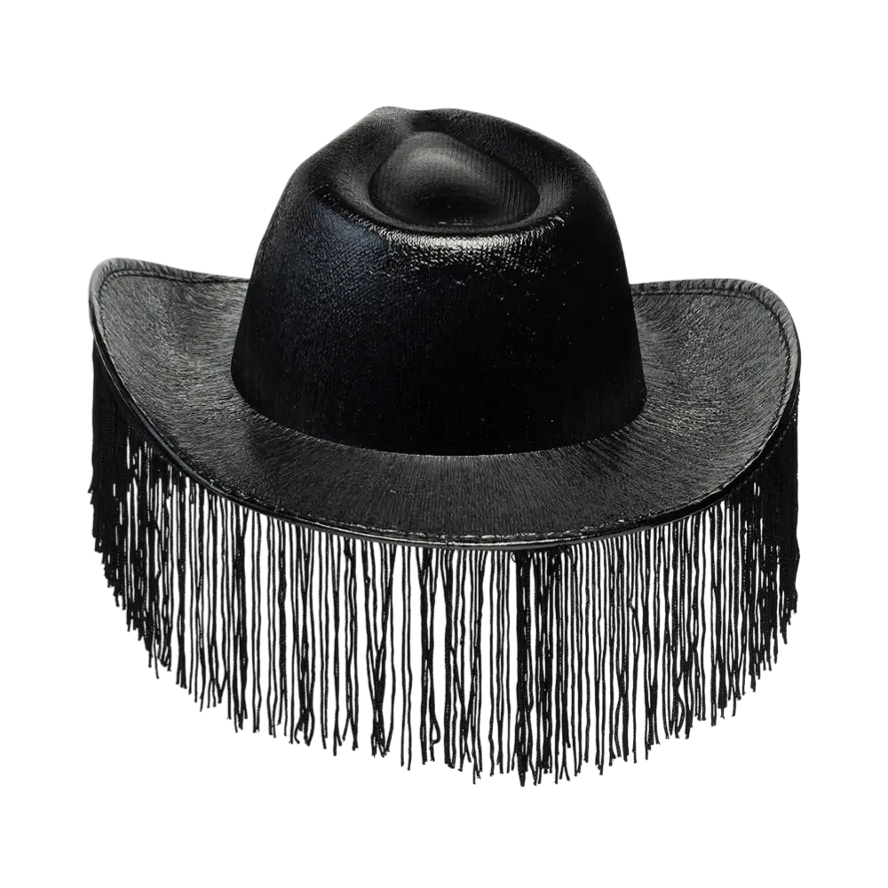 Fabulous" cowboyhat med frynser - Sort