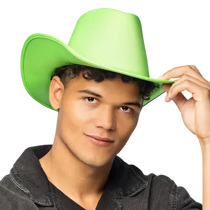 Blaze cowboyhat med frynser - Fluorescerende grøn