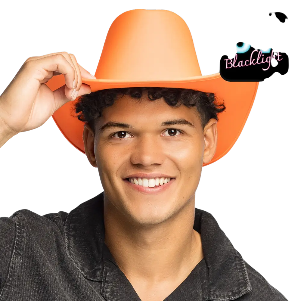 Blaze" cowboyhat med frynser - Fluorescerende orange