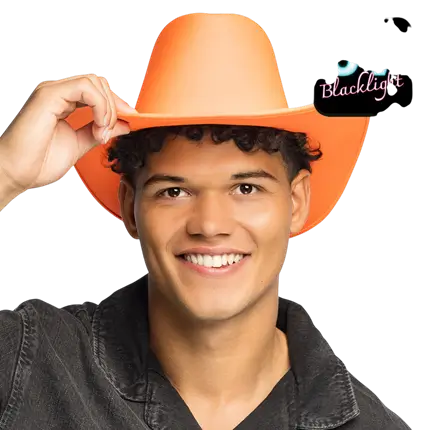 Blaze cowboyhat med frynser - Fluorescerende orange