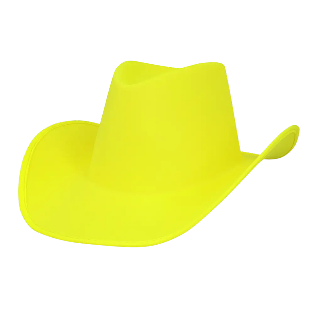 Blaze" cowboyhat med frynser - Fluorescerende gul