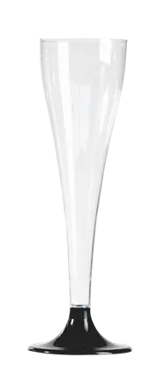 Genanvendelige Champagnefløjter 10 cl Sort Fod – Glas til Reception