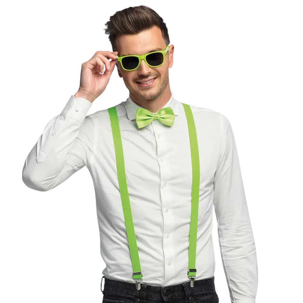 Fluorescerende fest- og udklædningssæt - Fluorescerende grøn