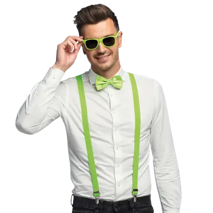 Fluorescerende fest- og udklædningssæt - Fluorescerende grøn