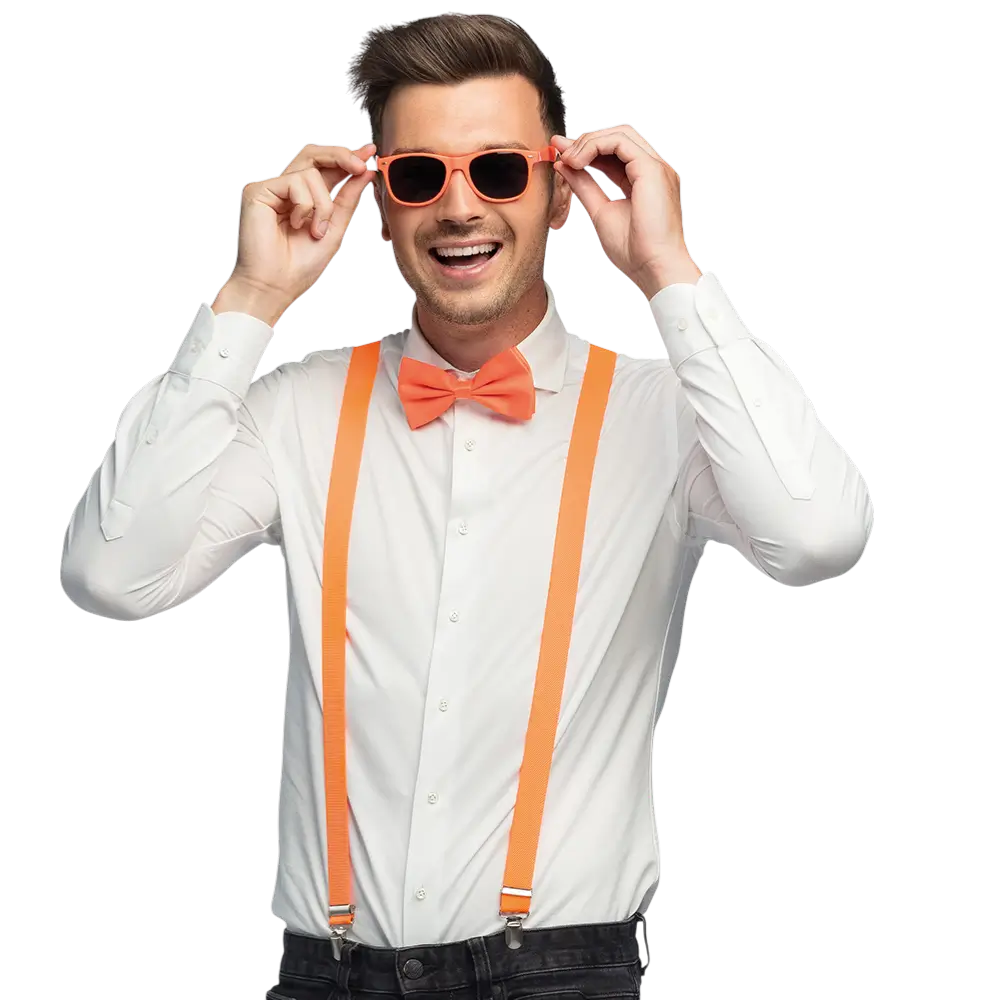 Fluorescerende fest- og udklædningssæt - Fluorescerende orange