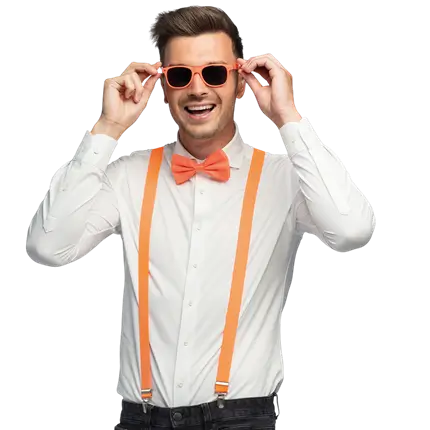 Fluorescerende fest- og udklædningssæt - Fluorescerende orange