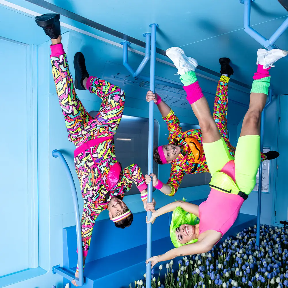 Bæltetaske med pailletter til fest og udklædning - Fluorescerende orange